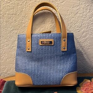 Nine West Blue and Tan Petite Purse
